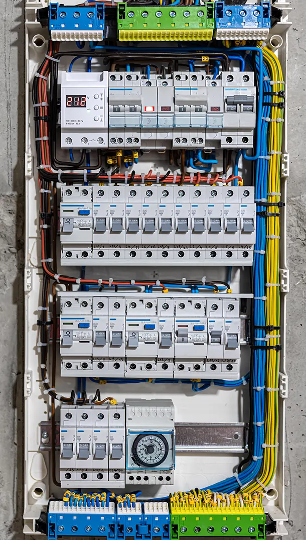 Organized low voltage electrical distribution panel